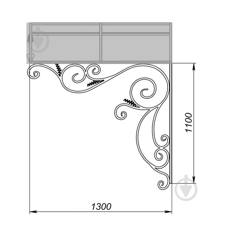 Навіс кований Артдеко КН-25 2070х1450х1300 мм - фото 3