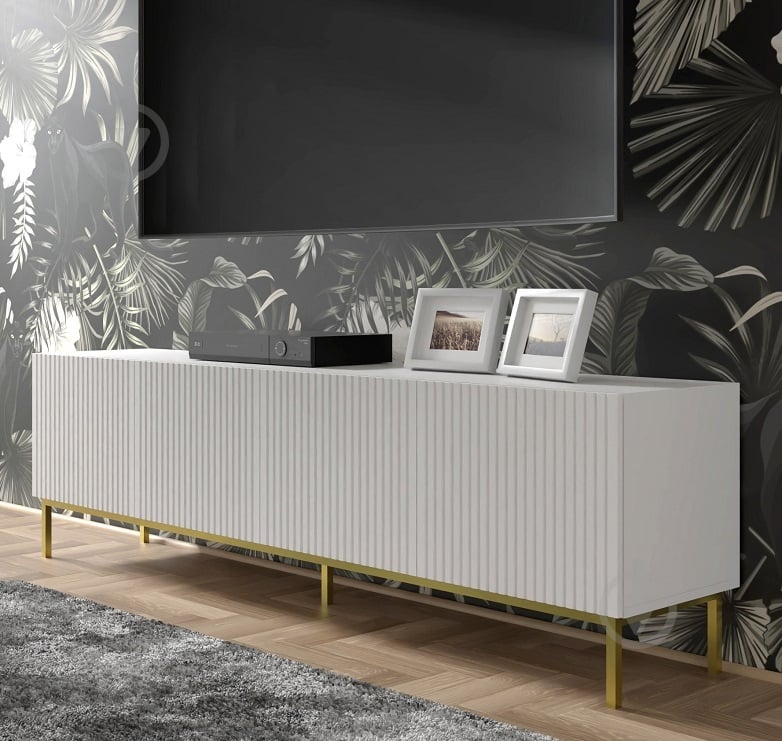 Тумба під ТВ BIM Furniture Ravenna 4д 2000x580x420 мм чорний/білий матовий (RAVENNA_B_FOILED_MDF_TV_STAND_) - фото 6