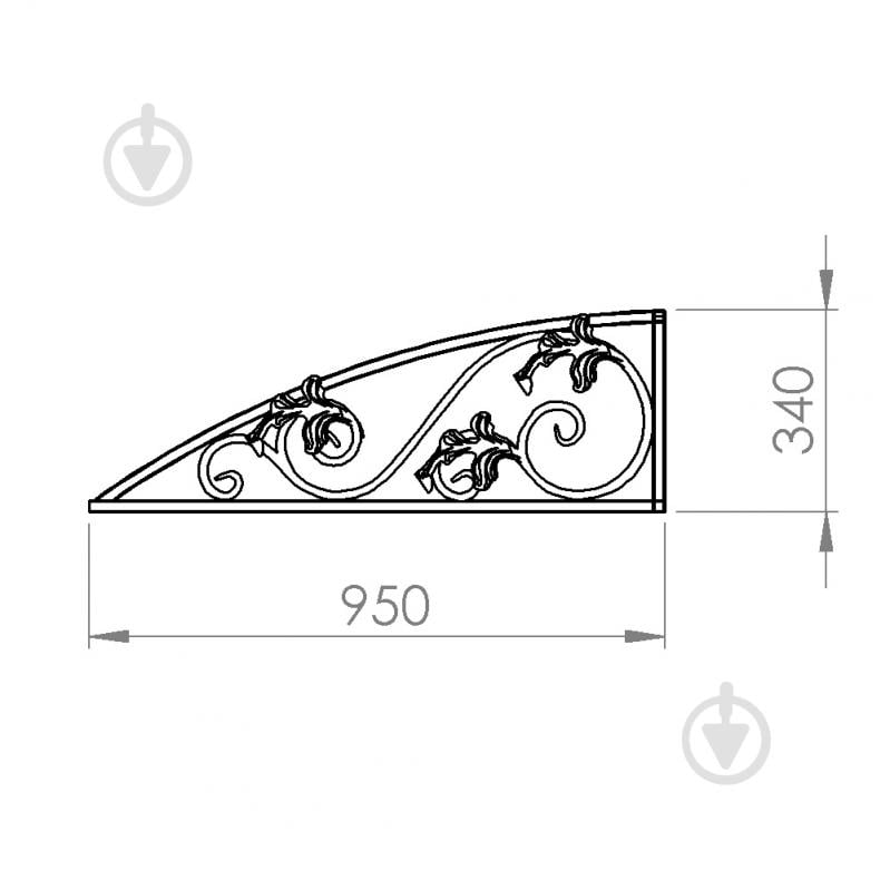 Навіс кований Артдеко КН-34 1500х340х950 мм - фото 3