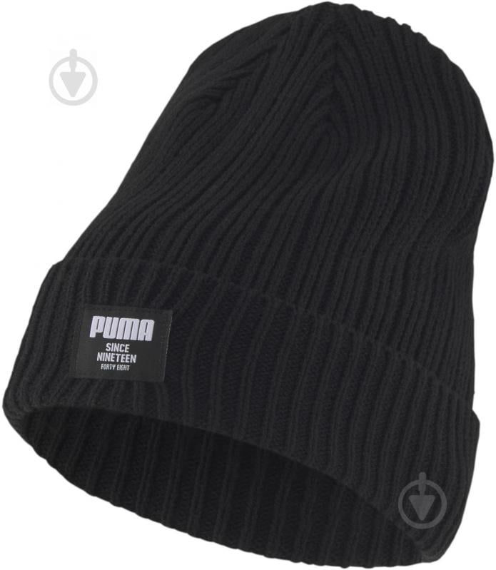 Шапка Puma Ribbed Classic Beanie 02283101 р.one size чорний - фото 1