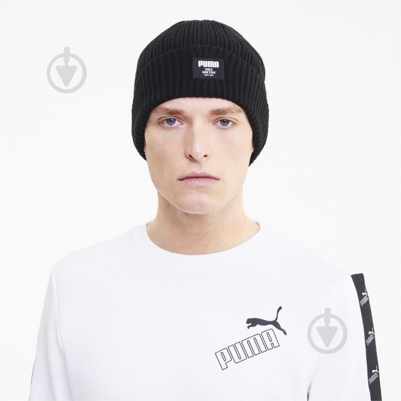 Шапка Puma Ribbed Classic Beanie 02283101 р.one size чорний - фото 3