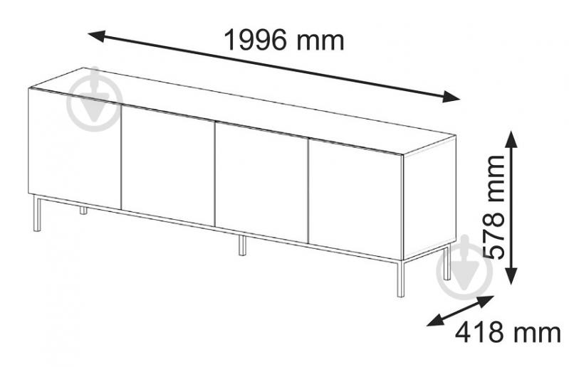 Тумба под ТВ BIM Furniture Ravenna 4д 2000x580x420 мм дуб артизан/золотой(RAVENNA_F_PAINTED_MDF_TV_STAND) - фото 3 Тумба под ТВ BIM Furniture Ravenna 4д 2000x580x420 мм дуб артизан/золотой(RAVENNA_F_PAINTED_MDF_TV_STAND) - фото 3
