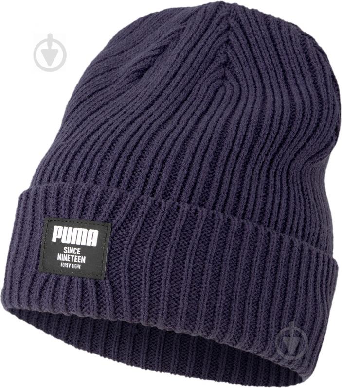 Шапка Puma Ribbed Classic Beanie 02283102 р.one size синий - фото 1