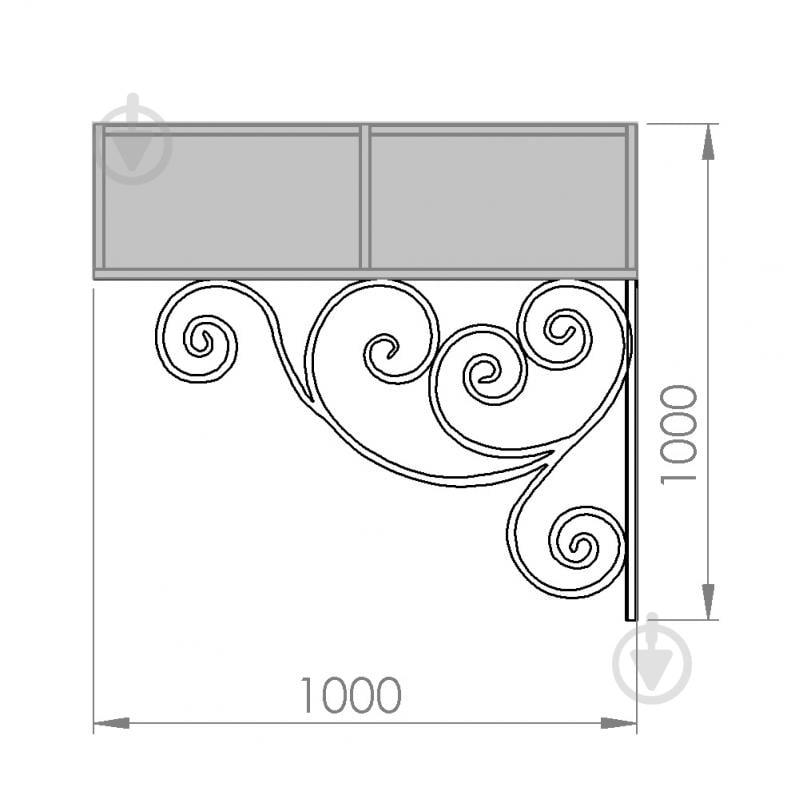 Навес кованый Артдеко КН-36 1500х1000х1000 мм - фото 3