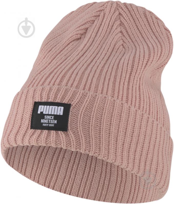 Шапка Puma Ribbed Classic Beanie 02283103 р.one size розовый - фото 1