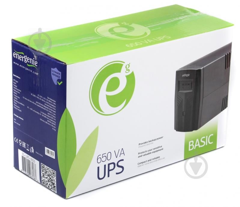 Джерело безперебійного живлення (ДБЖ) EnerGenie 650 VA, Basic Series EG-UPS-B650 - фото 3