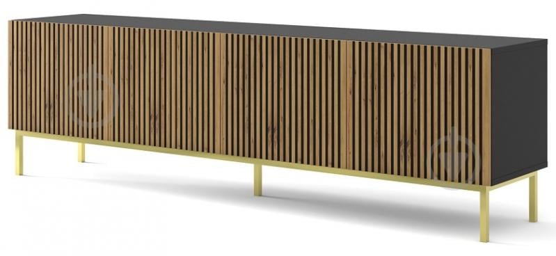 Тумба под ТВ BIM Furniture Ravenna 4д 2000x580x420 мм дуб артизан/золотой/черный матовый (RAVENNA_F_PAINTED_MDF_TV_STAND) - фото 1 Тумба под ТВ BIM Furniture Ravenna 4д 2000x580x420 мм дуб артизан/золотой/черный матовый (RAVENNA_F_PAINTED_MDF_TV_STAND) - фото 1