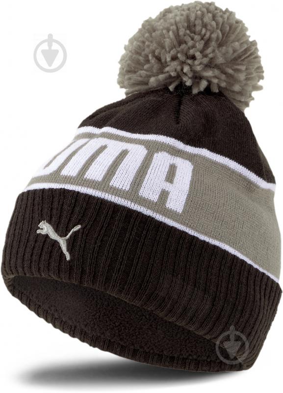 Шапка Puma POM Beanie 02283301 р.one size черно-серый - фото 1