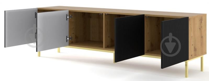 Тумба під ТВ BIM Furniture Ravenna 4д 2000x580x420 мм дуб артізан/золотий/чорний матовий (RAVENNA_B_FOILED_MDF_TV_STAND_) - фото 2