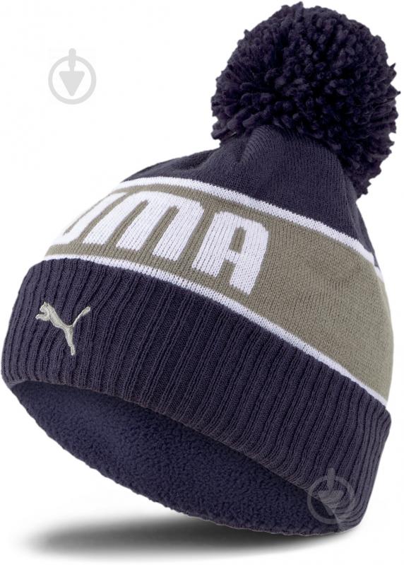 Шапка Puma POM Beanie 02283302 р.one size синьо-сірий - фото 1