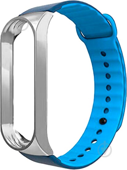 Ремешок для фитнес-браслета Armorstandart Sport Silicone Band для Xiaomi Mi Band 3 Silver/Blue (ARM54515) - фото 1