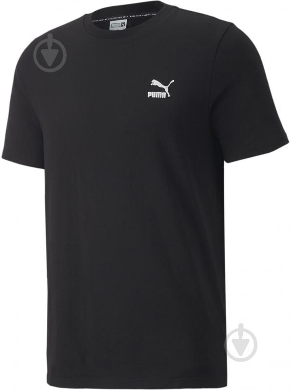 Футболка Puma CLASSICS SMALL LOGO TEE 53558701 р.S черный - фото 1