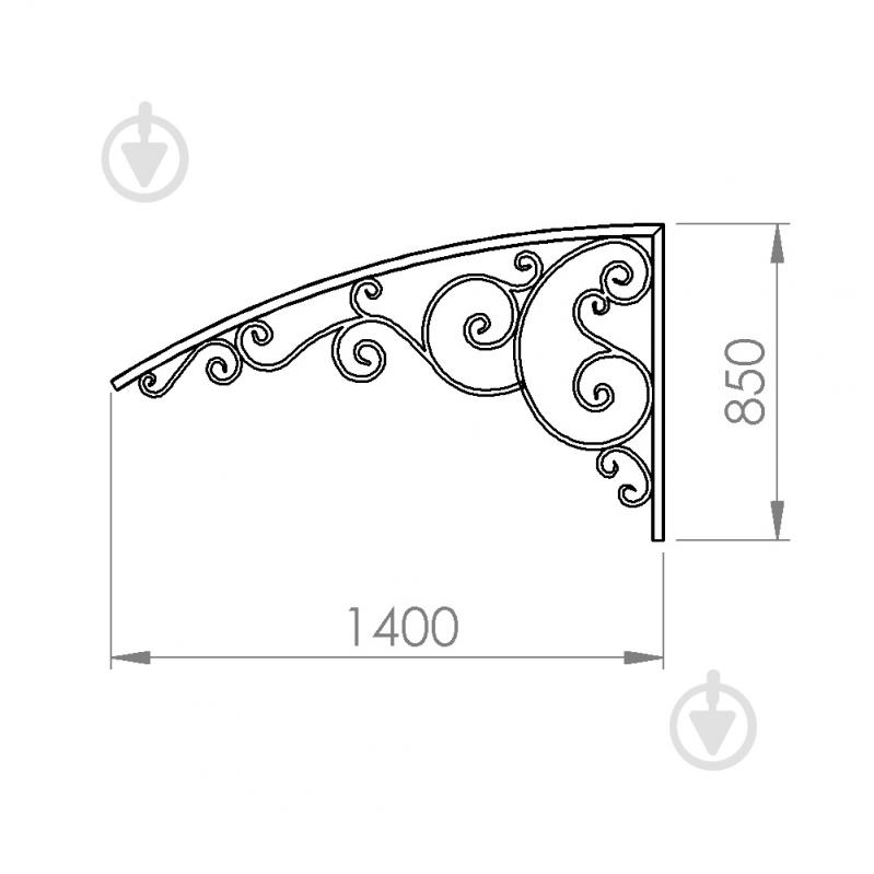 Навіс кований Артдеко КН-41 1200х1660х1200 мм - фото 3