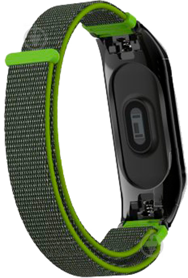 Ремінець для фітнес-браслета Armorstandart Sport Loop Band 4303 для Xiaomi Mi Band 4/3 Grey/Green (ARM55996) - фото 3