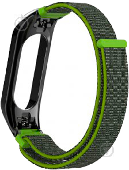 Ремінець для фітнес-браслета Armorstandart Sport Loop Band 4303 для Xiaomi Mi Band 4/3 Grey/Green (ARM55996) - фото 2