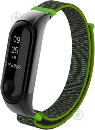 Ремінець для фітнес-браслета Armorstandart Sport Loop Band 4303 для Xiaomi Mi Band 4/3 Grey/Green (ARM55996) - фото 1