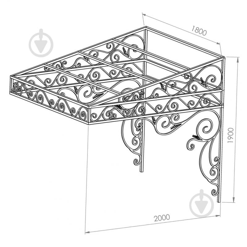 Навіс кований Артдеко КН-43 1925х2925х3400 мм - фото 2