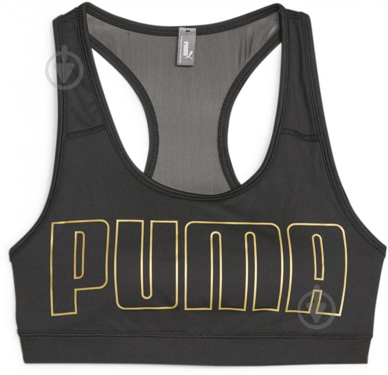 Бра Puma MID IMPACT 4KEEPS GRAPHIC BRA PM 52441812 р.XS черный - фото 1