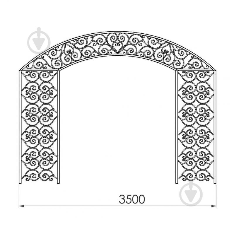 Навіс кований Артдеко КН-46 3500х2700х2000 мм (комплект елементів) - фото 2