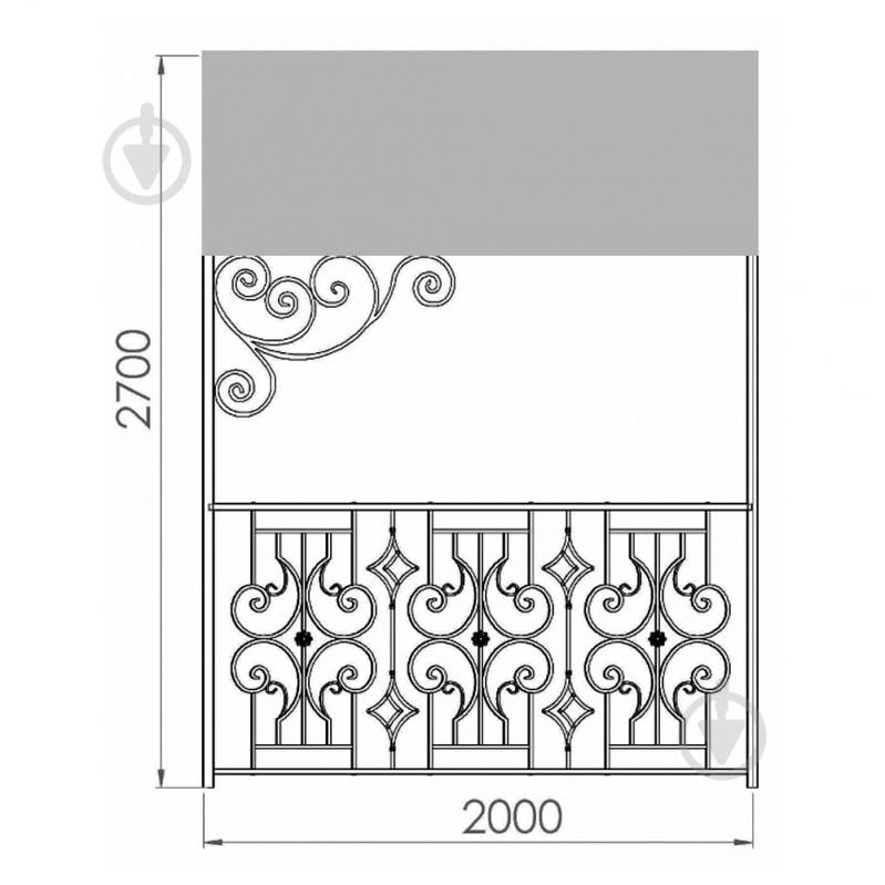 Навіс кований Артдеко КН-46 3500х2700х2000 мм (комплект елементів) - фото 3