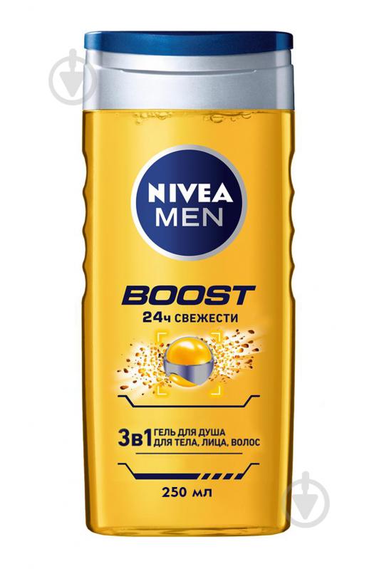 Гель для душа Nivea Boost 3 в 1 для тела, лица и волос 250 мл - фото 1
