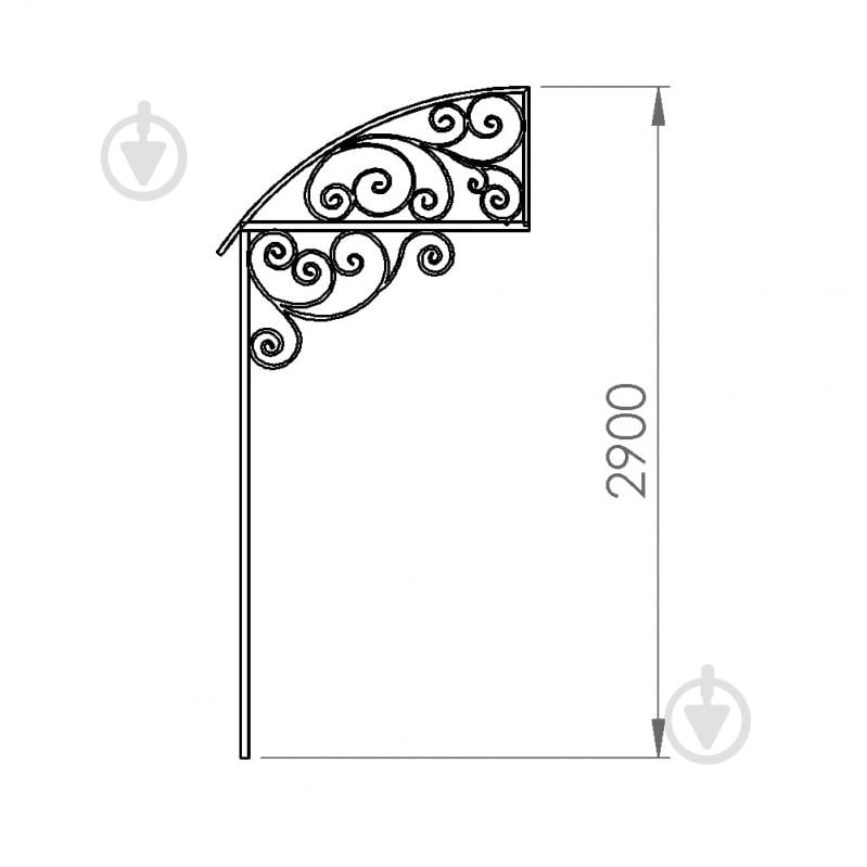 Навіс кований Артдеко КН-49 2000х2900х1250 мм - фото 3