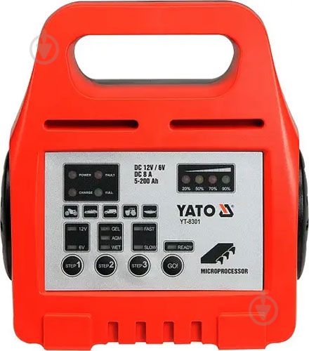 Зарядний пристрій YATO YT-8301 6/12 V 8 А 5-200 Ah 051408986 - фото 1