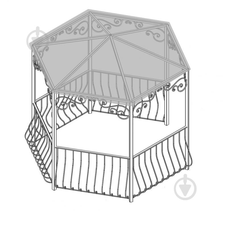 Навес кованый Артдеко КН-50 2800х3000х2560 мм - фото 1