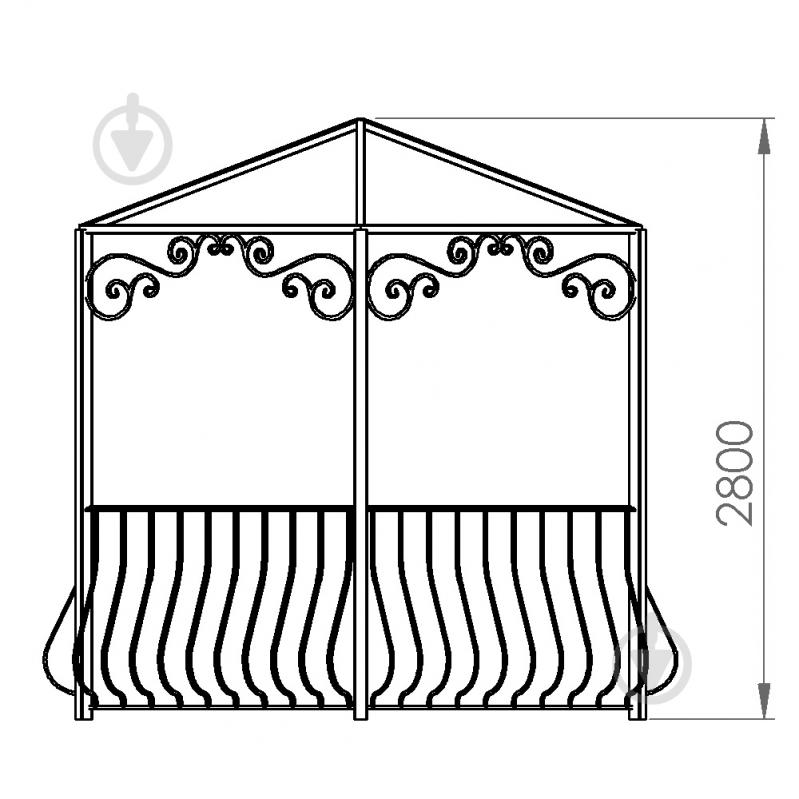 Навес кованый Артдеко КН-50 2800х3000х2560 мм - фото 3