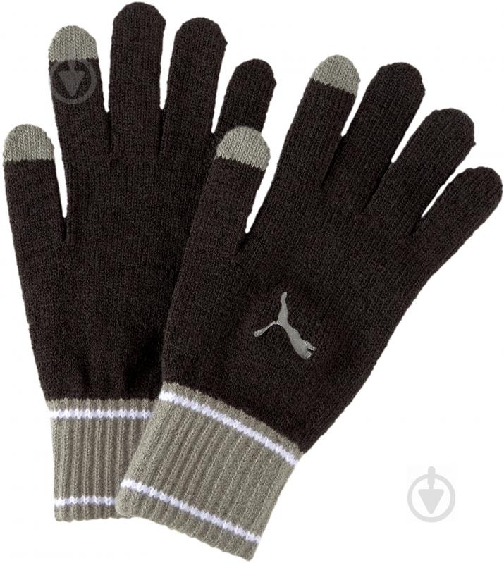 Варежки Puma Knit Gloves 04172601 р. M черно-серый - фото 1