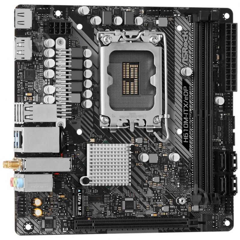 Материнська плата ASRock H610M-ITX/eDP (LGA1700, Intel H610, mini ITX) - фото 2