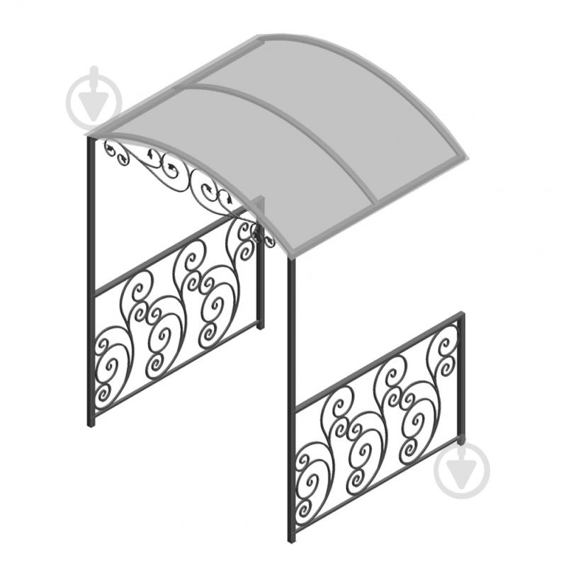 Навес кованый с ограждением Артдеко КН-52 1900х2600х1600 мм - фото 1
