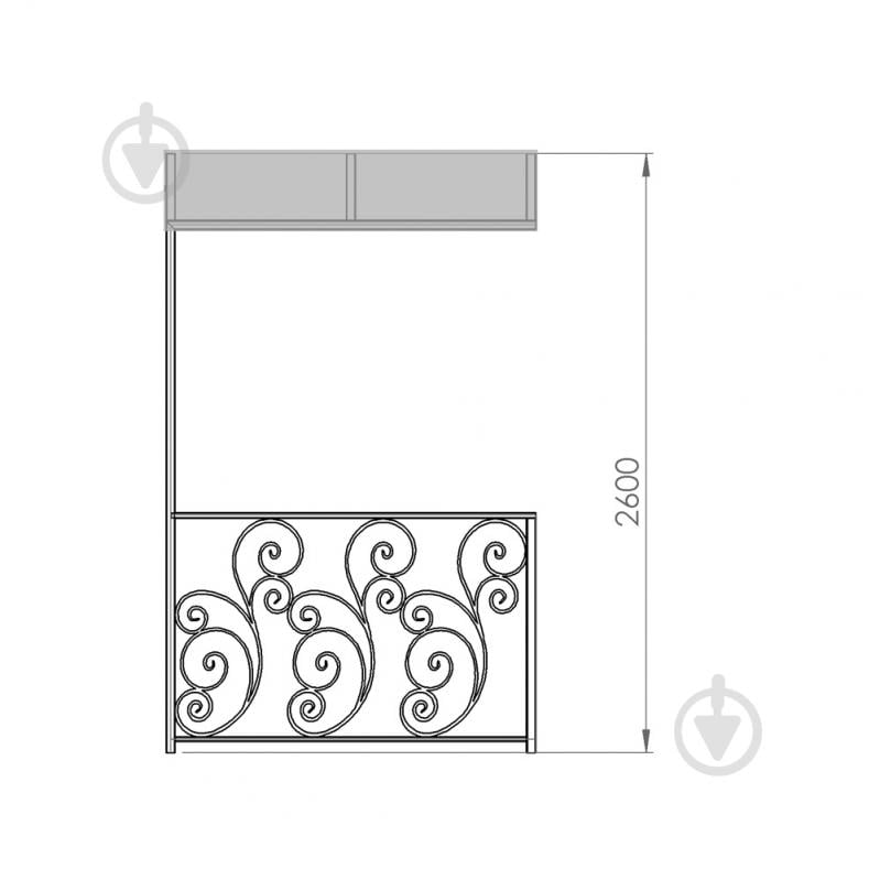 Навес кованый с ограждением Артдеко КН-52 1900х2600х1600 мм - фото 3