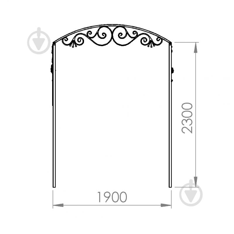 Навіс кований Артдеко КН-53 1900х2600х1400 мм - фото 2