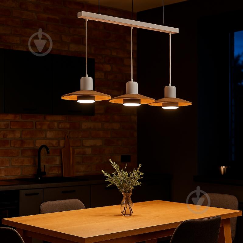 Светильник подвесной LIGHT SET KALUSH 3x/GX53 белый/дерево - фото 2