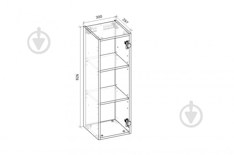 Шкаф верхний Грейд Оптимум 300x926x297 мм фунго - фото 2