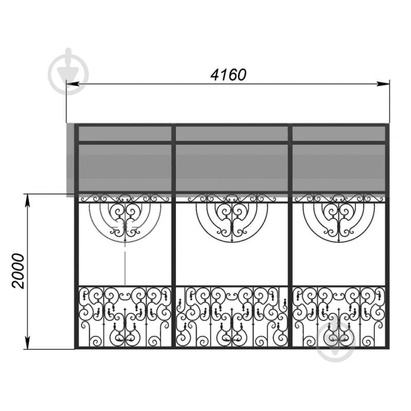 Навес кованый Артдеко КН-17 4900х2850х4060 мм - фото 3