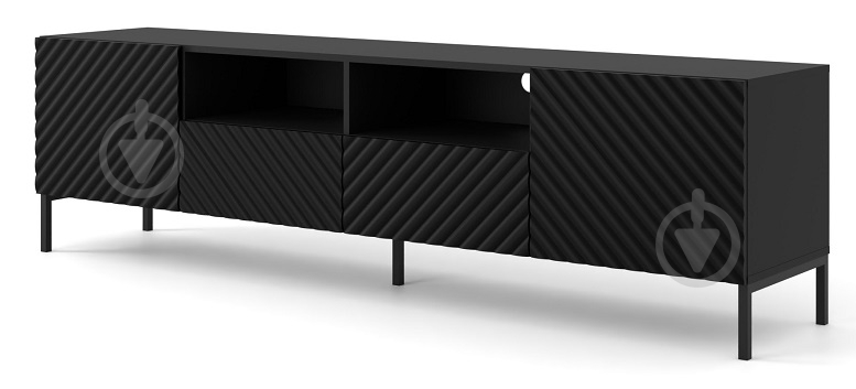 Тумба під ТВ BIM Furniture Surf 2д2ш 2000x560x420 мм чорний матовий/чорний(SURF_TV_STAND_200_2D2S_BLACK_M) - фото 1 Тумба під ТВ BIM Furniture Surf 2д2ш 2000x560x420 мм чорний матовий/чорний(SURF_TV_STAND_200_2D2S_BLACK_M) - фото 1