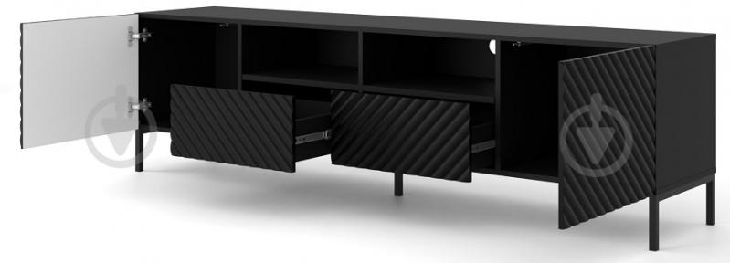 Тумба під ТВ BIM Furniture Surf 2д2ш 2000x560x420 мм чорний матовий/чорний(SURF_TV_STAND_200_2D2S_BLACK_M) - фото 2 Тумба під ТВ BIM Furniture Surf 2д2ш 2000x560x420 мм чорний матовий/чорний(SURF_TV_STAND_200_2D2S_BLACK_M) - фото 2