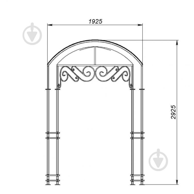 Навес кованый Артдеко КН-26 1925х2925х3400 мм - фото 3