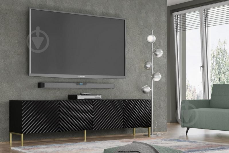 Тумба под ТВ BIM Furniture Surf 4д 2000x560x420 мм черный/золотой(SURF_TV_STAND_200_4D_BLACK_GLO) - фото 4 Тумба под ТВ BIM Furniture Surf 4д 2000x560x420 мм черный/золотой(SURF_TV_STAND_200_4D_BLACK_GLO) - фото 4