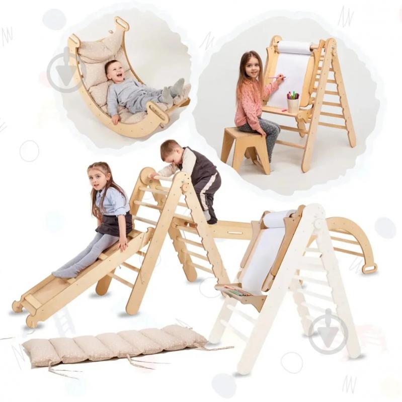 Ігровий комплекс Goodevas 6в1 трикутник Піклера/арка/гірка/сітка/подушка та арт-сет E532 - фото 7 Ігровий комплекс Goodevas 6в1 трикутник Піклера/арка/гірка/сітка/подушка та арт-сет E532 - фото 7