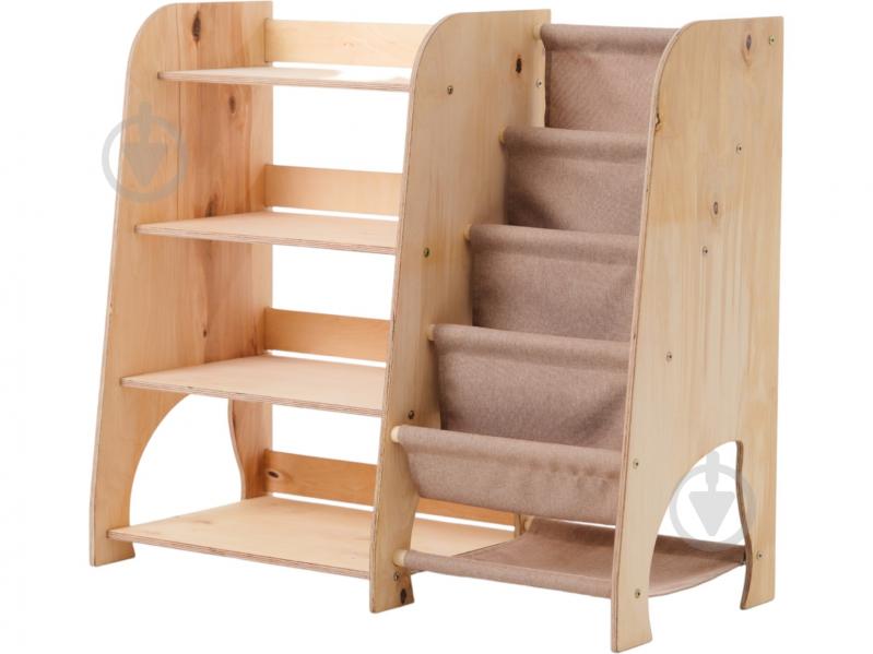 Стелаж Goodevas Монтессорі великий 2в1 для книг та іграшок E648 бежевий - фото 2 Стелаж Goodevas Монтессорі великий 2в1 для книг та іграшок E648 бежевий - фото 2