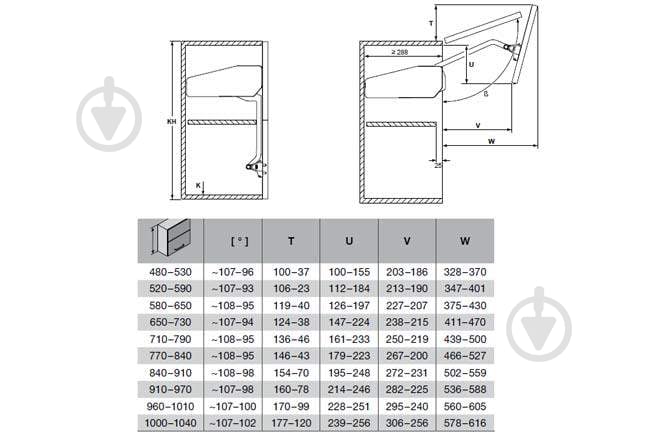 Підйомний механізм Hafele Free Fold 450-480 мм 2.8-5.7 кг 372.37.600 механічний з доводчиком - фото 2