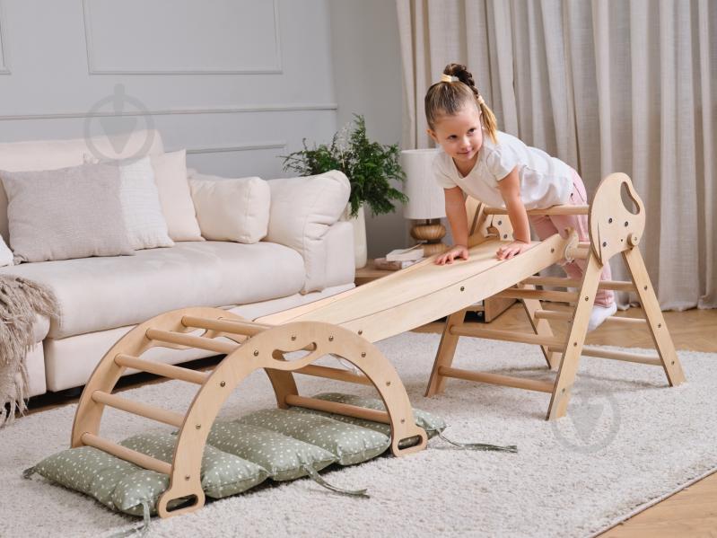 Ігровий комплекс Goodevas Монтессорі 4в1 mini трикутник Піклера/арка/гірка/подушка Бежевий E549 - фото 3 Ігровий комплекс Goodevas Монтессорі 4в1 mini трикутник Піклера/арка/гірка/подушка Бежевий E549 - фото 3