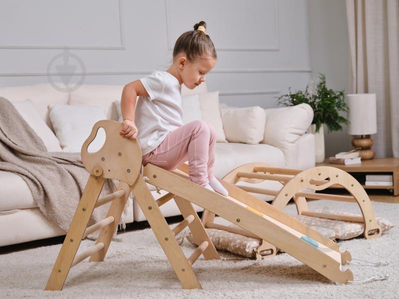 Ігровий комплекс Goodevas Монтессорі 4в1 mini трикутник Піклера/арка/гірка/подушка Бежевий E549 - фото 4 Ігровий комплекс Goodevas Монтессорі 4в1 mini трикутник Піклера/арка/гірка/подушка Бежевий E549 - фото 4