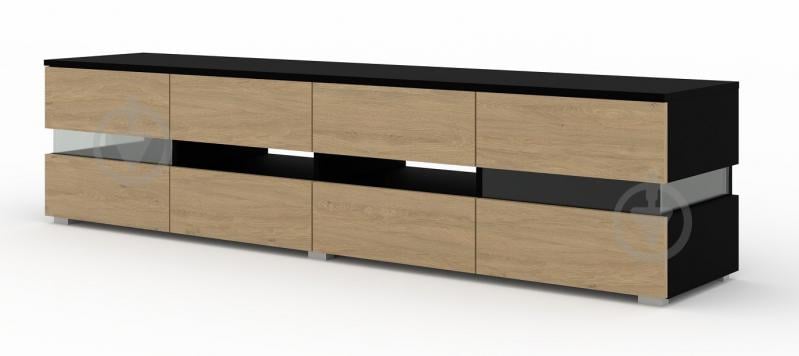 Тумба под ТВ BIM Furniture Viper 8д 1860x450x390 мм черный матовый/дуб каменный (VIPER_TV_STAND_186_2D4K_BLACK_) - фото 1 Тумба под ТВ BIM Furniture Viper 8д 1860x450x390 мм черный матовый/дуб каменный (VIPER_TV_STAND_186_2D4K_BLACK_) - фото 1