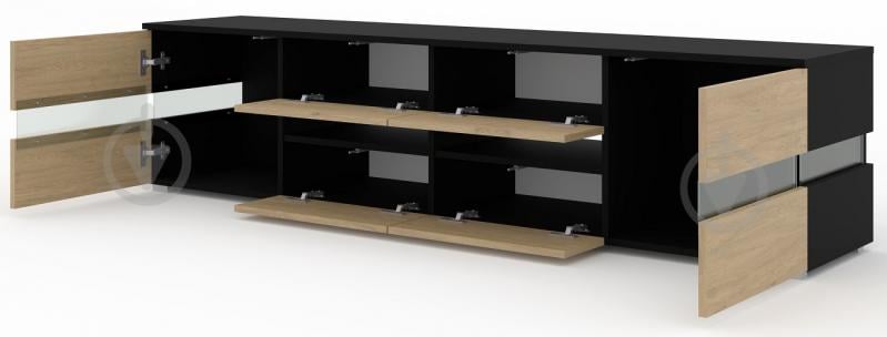 Тумба под ТВ BIM Furniture Viper 8д 1860x450x390 мм черный матовый/дуб каменный (VIPER_TV_STAND_186_2D4K_BLACK_) - фото 2 Тумба под ТВ BIM Furniture Viper 8д 1860x450x390 мм черный матовый/дуб каменный (VIPER_TV_STAND_186_2D4K_BLACK_) - фото 2