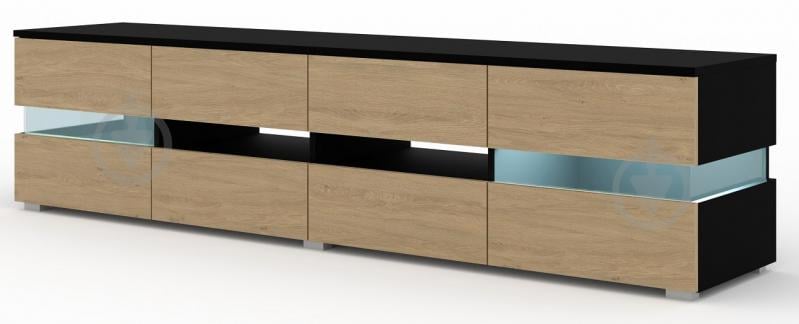 Тумба под ТВ BIM Furniture Viper 8д 1860x450x390 мм черный матовый/дуб каменный (VIPER_TV_STAND_186_2D4K_BLACK_) - фото 3 Тумба под ТВ BIM Furniture Viper 8д 1860x450x390 мм черный матовый/дуб каменный (VIPER_TV_STAND_186_2D4K_BLACK_) - фото 3