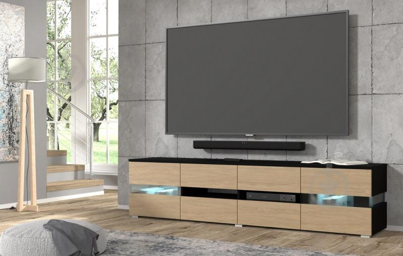 Тумба под ТВ BIM Furniture Viper 8д 1860x450x390 мм черный матовый/дуб каменный (VIPER_TV_STAND_186_2D4K_BLACK_) - фото 6 Тумба под ТВ BIM Furniture Viper 8д 1860x450x390 мм черный матовый/дуб каменный (VIPER_TV_STAND_186_2D4K_BLACK_) - фото 6